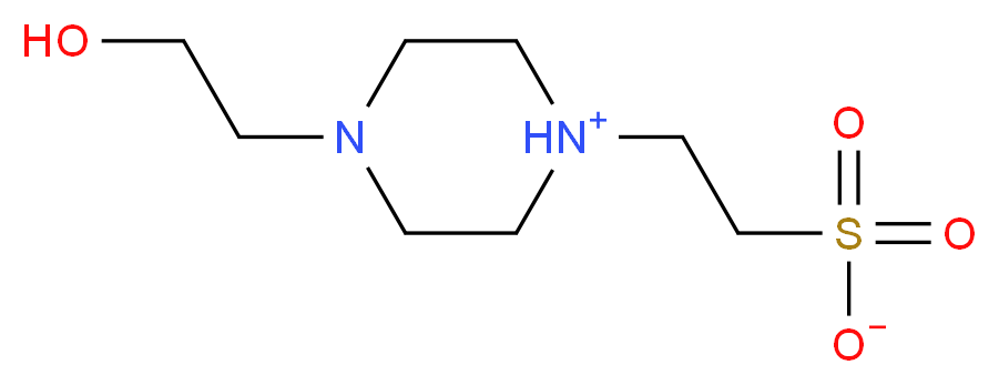 4-(2-hydroxyethyl)-1-(2-sulfonatoethyl)piperazin-1-ium_分子结构_CAS_7365-45-9