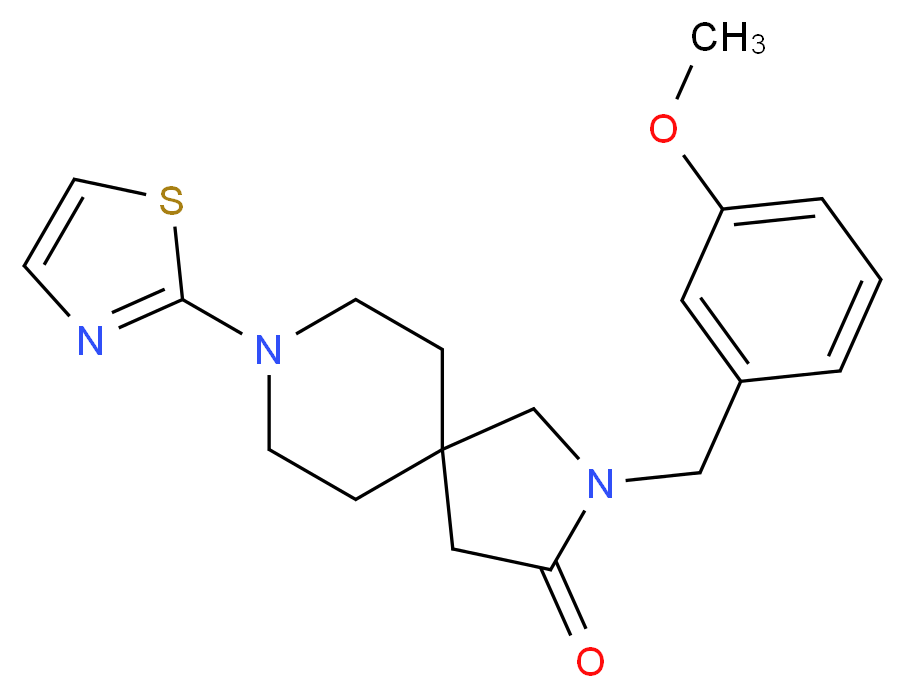 2-(3-methoxybenzyl)-8-(1,3-thiazol-2-yl)-2,8-diazaspiro[4.5]decan-3-one_分子结构_CAS_)