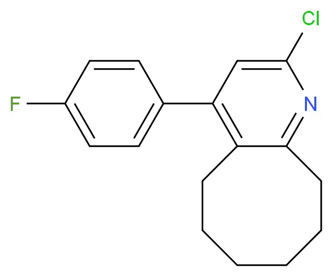 2-chloro-4-(4-fluorophenyl)-5H,6H,7H,8H,9H,10H-cycloocta[b]pyridine_分子结构_CAS_132813-14-0