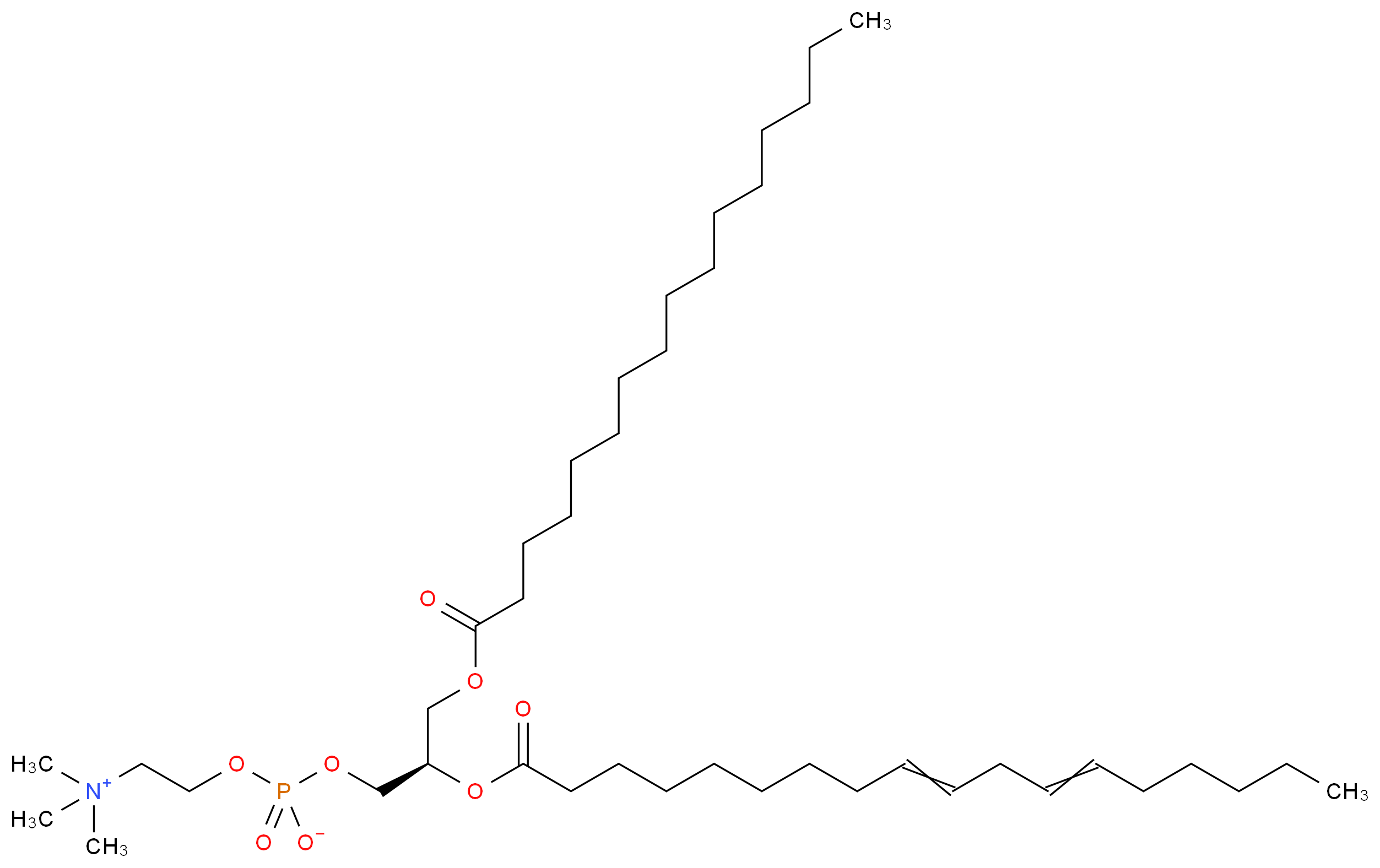 (2-{[(2R)-3-(hexadecanoyloxy)-2-(octadeca-9,12-dienoyloxy)propyl phosphonato]oxy}ethyl)trimethylazanium_分子结构_CAS_8002-43-5