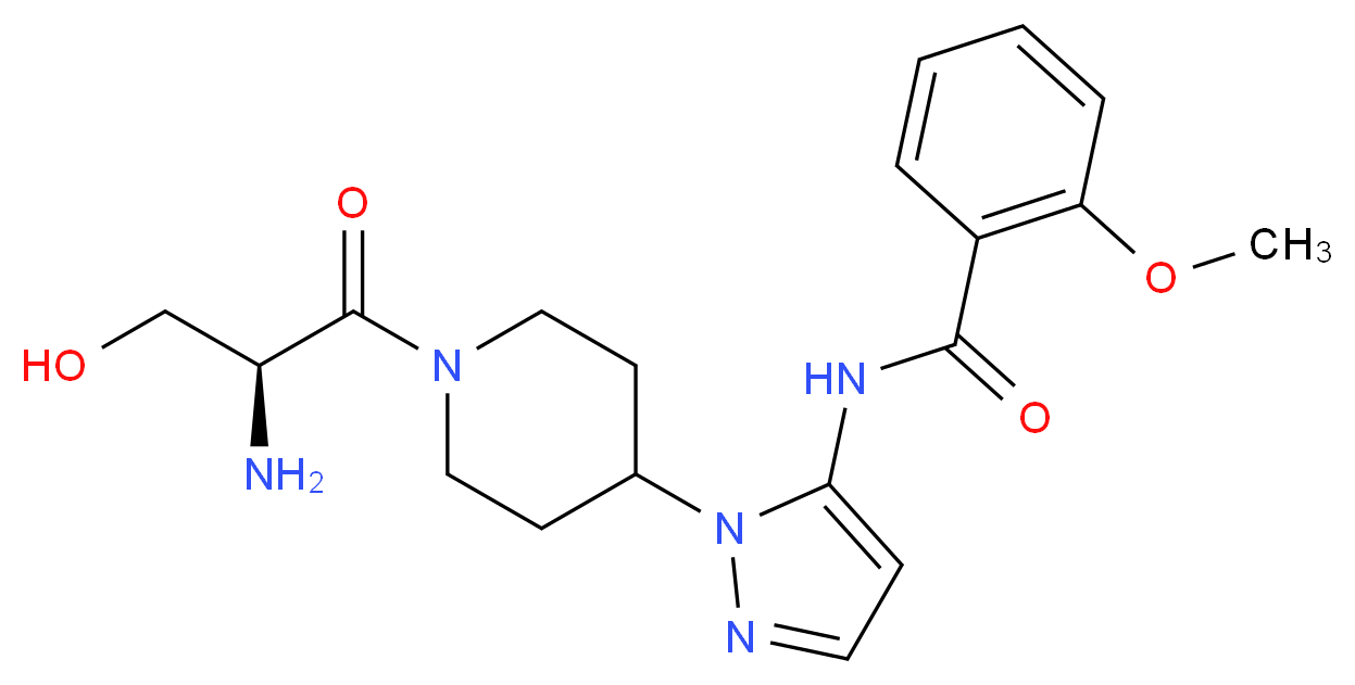 2-methoxy-N-[1-(1-L-serylpiperidin-4-yl)-1H-pyrazol-5-yl]benzamide_分子结构_CAS_)