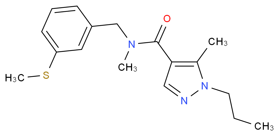 N,5-dimethyl-N-[3-(methylthio)benzyl]-1-propyl-1H-pyrazole-4-carboxamide_分子结构_CAS_)