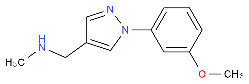 {[1-(3-methoxyphenyl)-1H-pyrazol-4-yl]methyl}(methyl)amine_分子结构_CAS_1015846-14-6