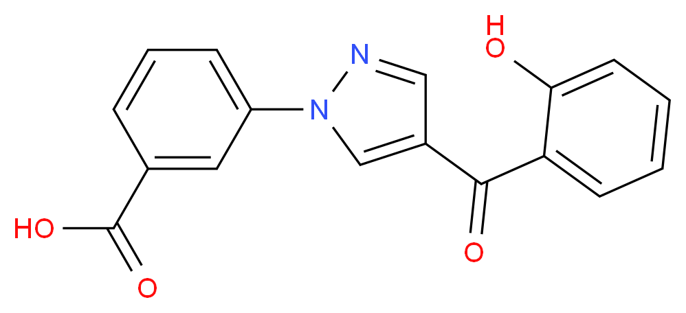 3-[4-(2-Hydroxybenzoyl)-1H-pyrazol-1-yl]benzoic acid 95%_分子结构_CAS_)