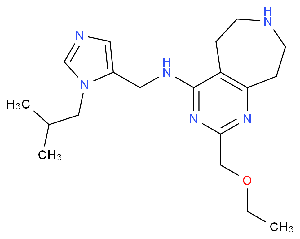 2-(ethoxymethyl)-N-[(1-isobutyl-1H-imidazol-5-yl)methyl]-6,7,8,9-tetrahydro-5H-pyrimido[4,5-d]azepin-4-amine_分子结构_CAS_)