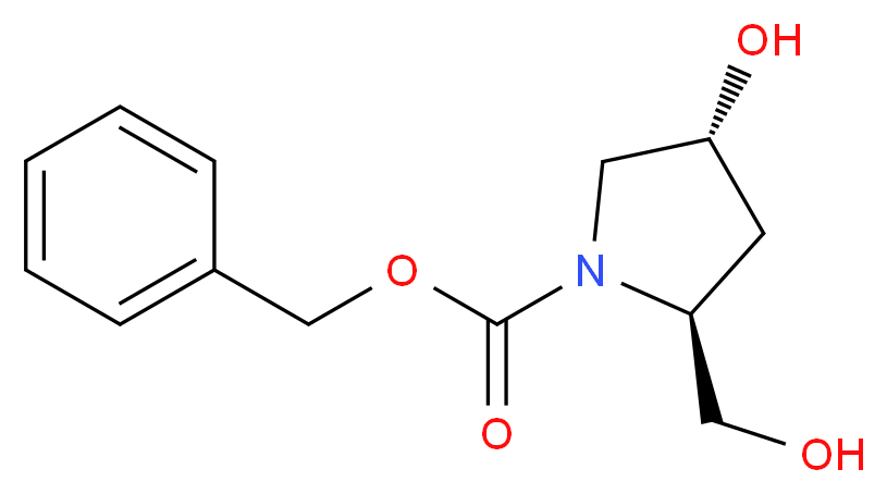 trans-N-Benzyloxycarbonyl-4-hydroxy-2-hydroxymethylpyrrolidine_分子结构_CAS_95687-41-5)