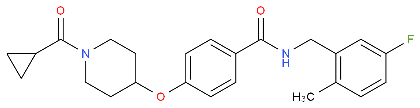 4-{[1-(cyclopropylcarbonyl)-4-piperidinyl]oxy}-N-(5-fluoro-2-methylbenzyl)benzamide_分子结构_CAS_)