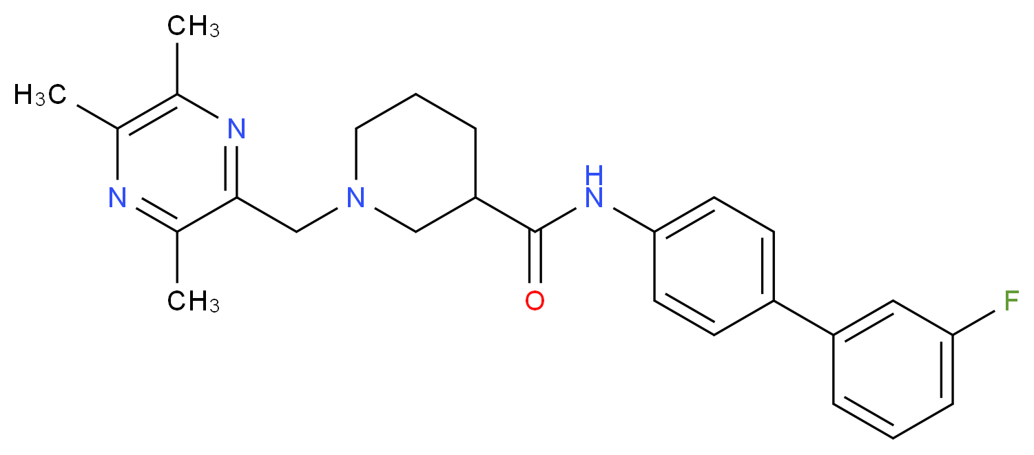 N-(3'-fluoro-4-biphenylyl)-1-[(3,5,6-trimethyl-2-pyrazinyl)methyl]-3-piperidinecarboxamide_分子结构_CAS_)
