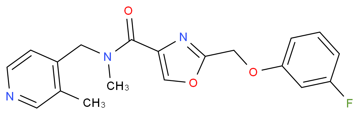 2-[(3-fluorophenoxy)methyl]-N-methyl-N-[(3-methyl-4-pyridinyl)methyl]-1,3-oxazole-4-carboxamide_分子结构_CAS_)