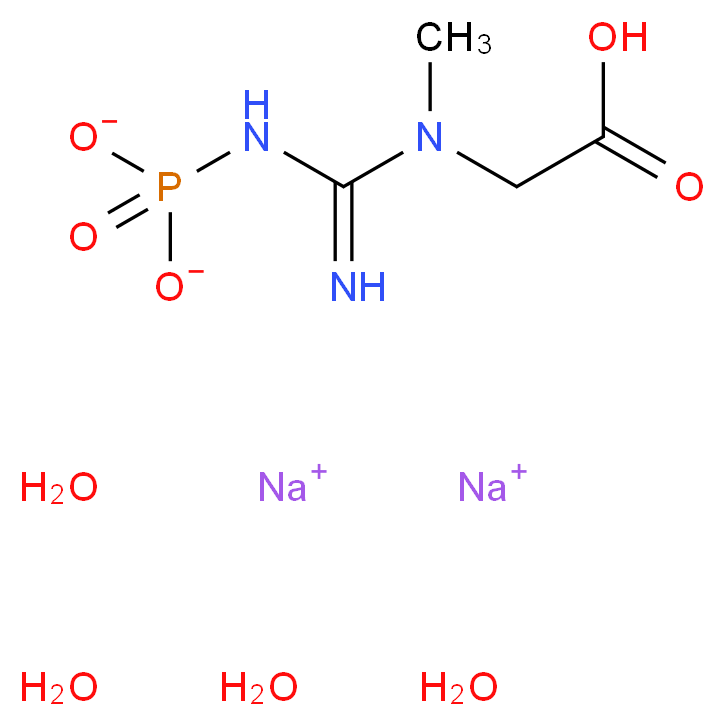 CREATINE PHOSPHATE DISODIUM SALT TETRAHYDRATE_分子结构_CAS_922-32-7)