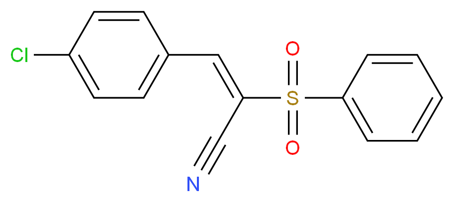 3-(4-Chlorophenyl)-2-(phenylsulfonyl)acrylonitrile_分子结构_CAS_129200-98-2)