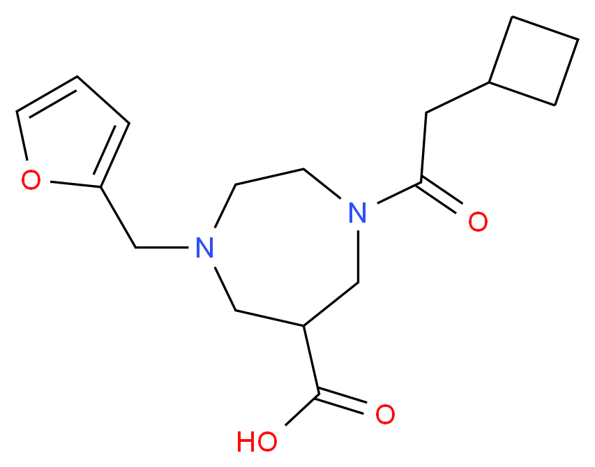 1-(cyclobutylacetyl)-4-(2-furylmethyl)-1,4-diazepane-6-carboxylic acid_分子结构_CAS_)