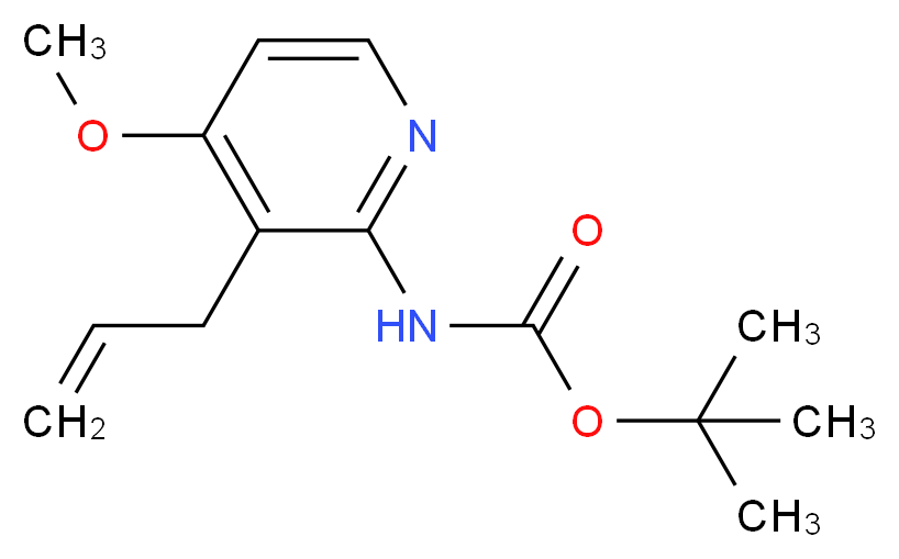 tert-butyl N-[4-methoxy-3-(prop-2-en-1-yl)pyridin-2-yl]carbamate_分子结构_CAS_1261365-49-4