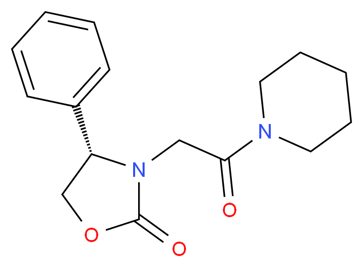 (4S)-3-(2-oxo-2-piperidin-1-ylethyl)-4-phenyl-1,3-oxazolidin-2-one_分子结构_CAS_)