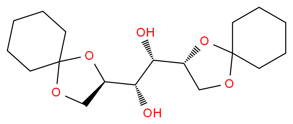 (1S,2S)-1,2-bis[(2R)-1,4-dioxaspiro[4.5]decan-2-yl]ethane-1,2-diol_分子结构_CAS_76779-67-4