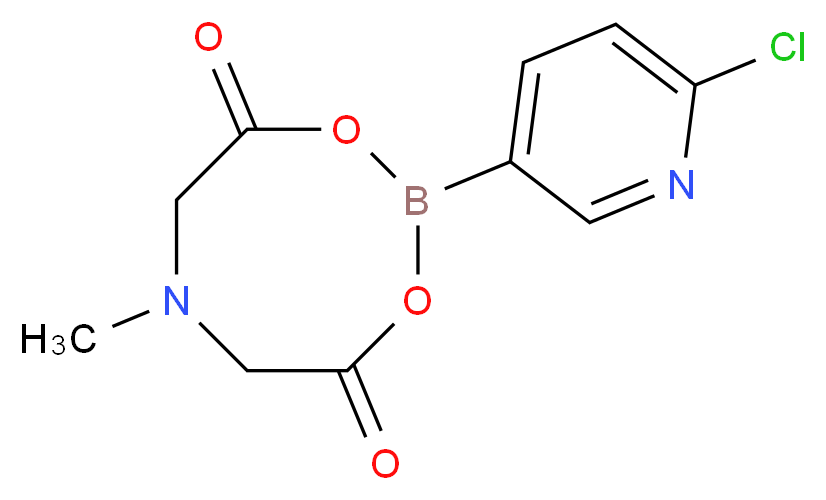 2-(6-chloropyridin-3-yl)-6-methyl-1,3,6,2-dioxazaborocane-4,8-dione_分子结构_CAS_1257642-71-9