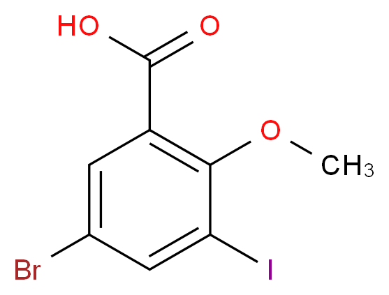 5-Bromo-3-iodo-2-methoxybenzenecarboxylic acid_分子结构_CAS_)