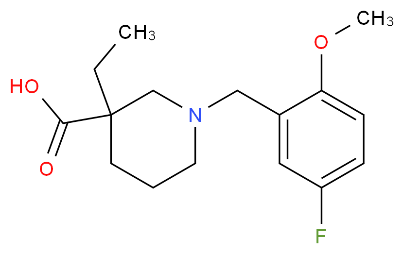 3-ethyl-1-(5-fluoro-2-methoxybenzyl)-3-piperidinecarboxylic acid_分子结构_CAS_)