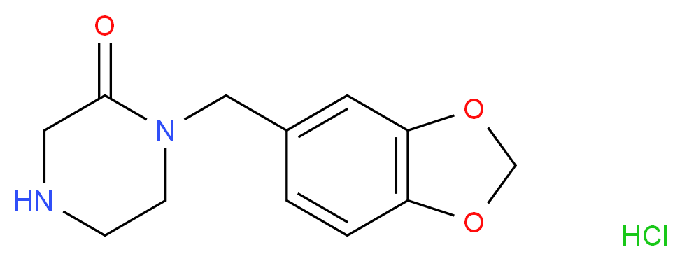 1-(1,3-Benzodioxol-5-ylmethyl)piperazin-2-one hydrochloride_分子结构_CAS_)