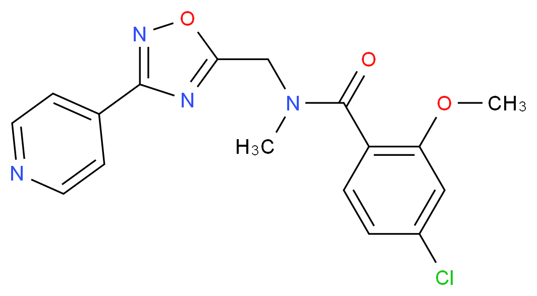 4-chloro-2-methoxy-N-methyl-N-{[3-(4-pyridinyl)-1,2,4-oxadiazol-5-yl]methyl}benzamide_分子结构_CAS_)