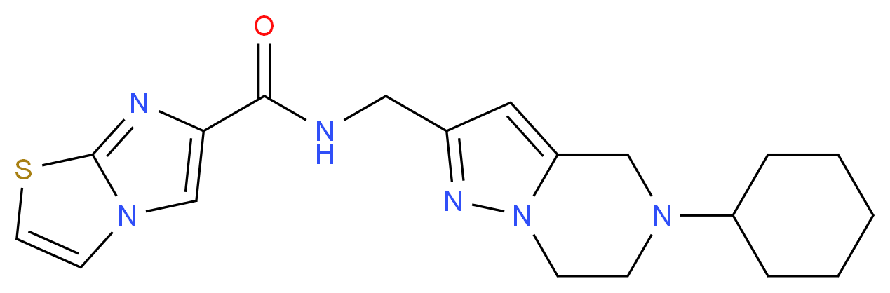 N-[(5-cyclohexyl-4,5,6,7-tetrahydropyrazolo[1,5-a]pyrazin-2-yl)methyl]imidazo[2,1-b][1,3]thiazole-6-carboxamide_分子结构_CAS_)