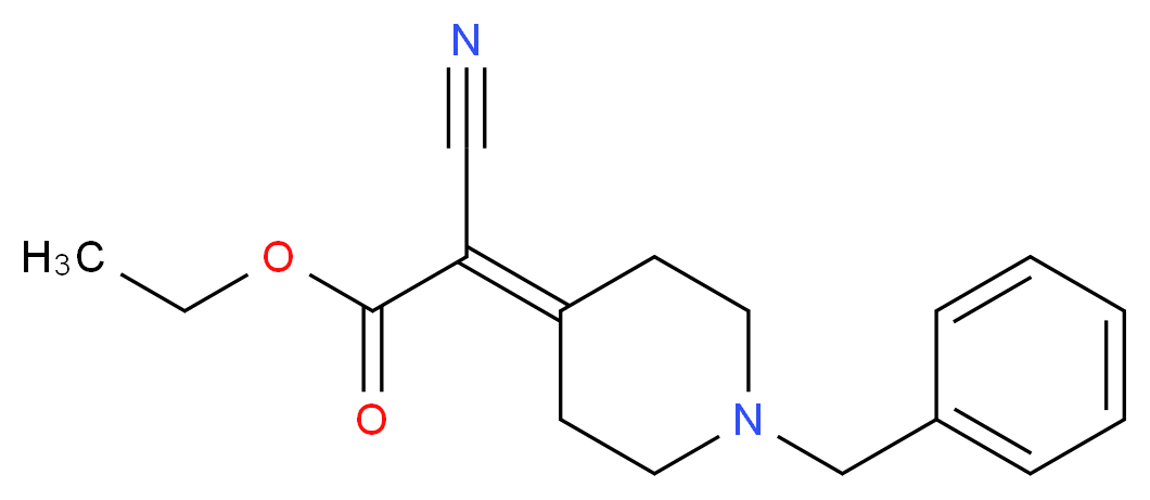 ethyl 2-(1-benzylpiperidin-4-ylidene)-2-cyanoacetate_分子结构_CAS_1463-52-1