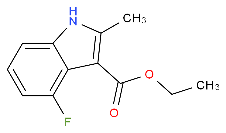 4-Fluoro-2-methyl-1H-indole-3-carboxylic acid ethyl ester_分子结构_CAS_886362-68-1)
