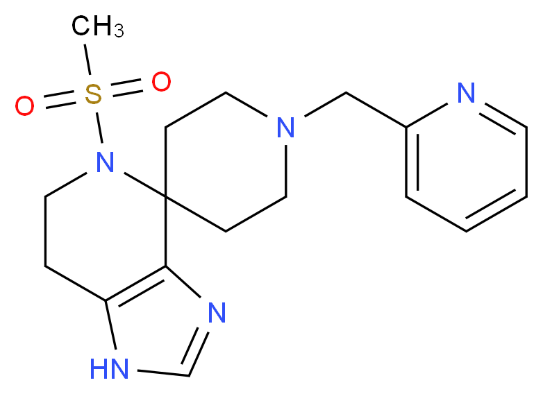 5-(methylsulfonyl)-1'-(pyridin-2-ylmethyl)-1,5,6,7-tetrahydrospiro[imidazo[4,5-c]pyridine-4,4'-piperidine]_分子结构_CAS_)