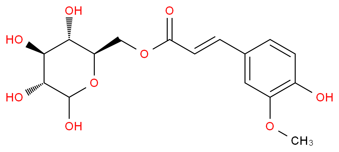 [(2R,3S,4S,5R)-3,4,5,6-tetrahydroxyoxan-2-yl]methyl (2E)-3-(4-hydroxy-3-methoxyphenyl)prop-2-enoate_分子结构_CAS_137887-25-3