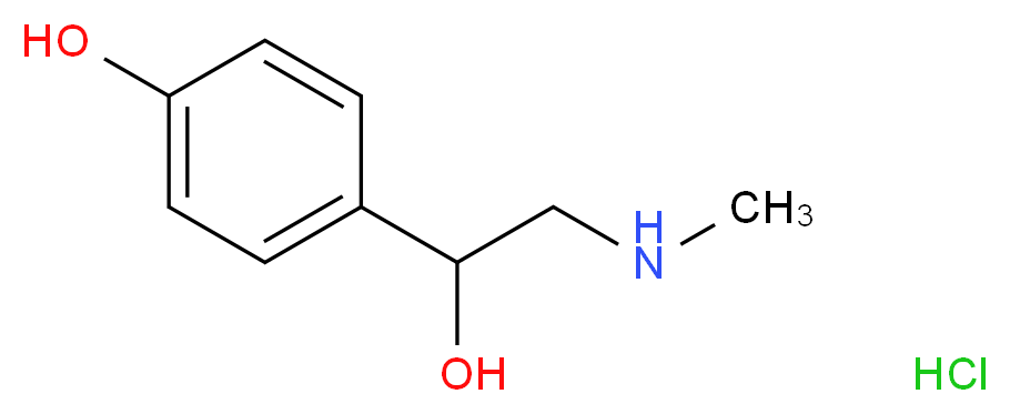4-(1-Hydroxy-2-(methylamino)-ethyl)phenol hydrochloride_分子结构_CAS_5985-28-4)