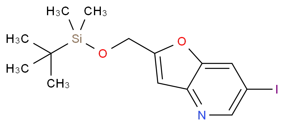 2-{[(tert-butyldimethylsilyl)oxy]methyl}-6-iodofuro[3,2-b]pyridine_分子结构_CAS_1171920-30-1