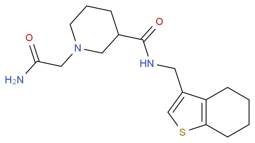1-(2-amino-2-oxoethyl)-N-(4,5,6,7-tetrahydro-1-benzothien-3-ylmethyl)-3-piperidinecarboxamide_分子结构_CAS_)