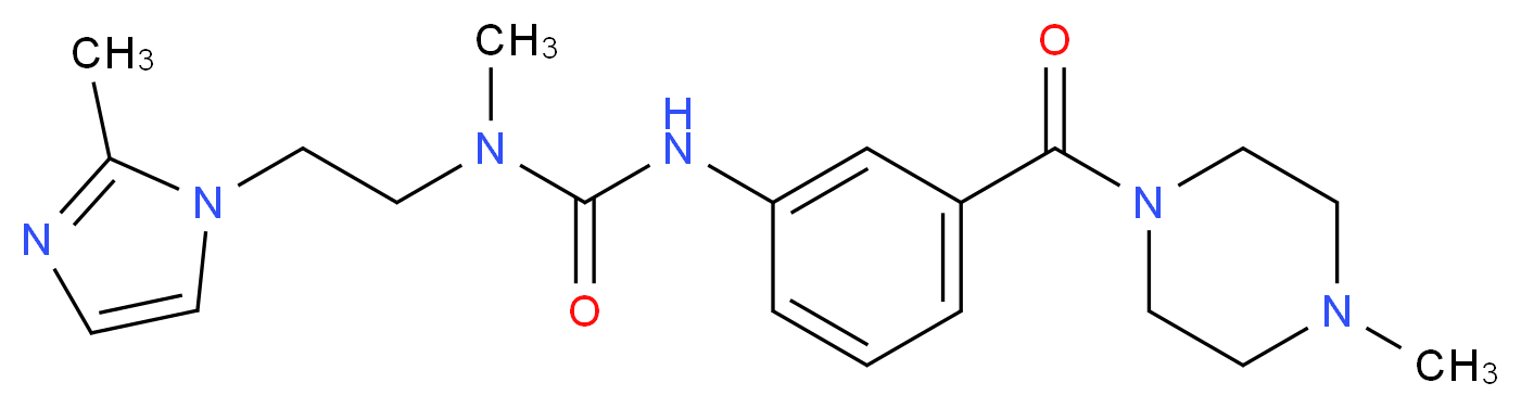 N-methyl-N-[2-(2-methyl-1H-imidazol-1-yl)ethyl]-N'-{3-[(4-methylpiperazin-1-yl)carbonyl]phenyl}urea_分子结构_CAS_)