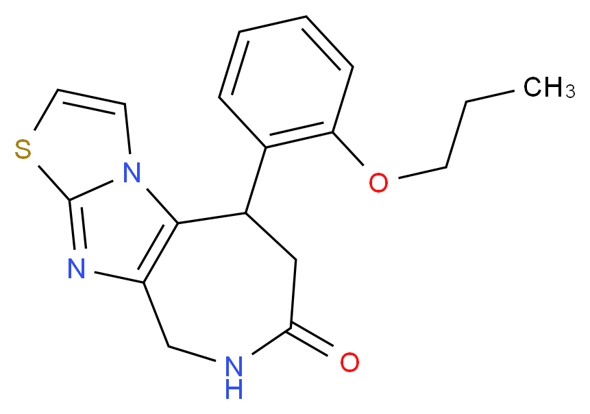5-(2-propoxyphenyl)-5,6,8,9-tetrahydro-7H-[1,3]thiazolo[3',2':1,2]imidazo[4,5-c]azepin-7-one_分子结构_CAS_)