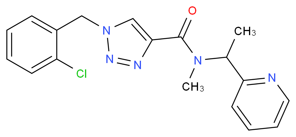 1-(2-chlorobenzyl)-N-methyl-N-[1-(2-pyridinyl)ethyl]-1H-1,2,3-triazole-4-carboxamide_分子结构_CAS_)
