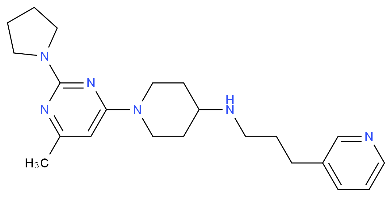 1-(6-methyl-2-pyrrolidin-1-ylpyrimidin-4-yl)-N-(3-pyridin-3-ylpropyl)piperidin-4-amine_分子结构_CAS_)