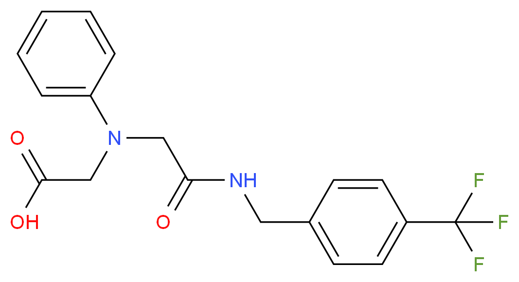 [(2-Oxo-2-{[4-(trifluoromethyl)benzyl]amino}-ethyl)(phenyl)amino]acetic acid_分子结构_CAS_)