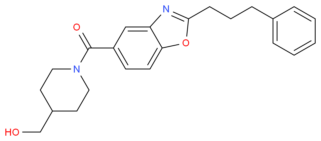 (1-{[2-(3-phenylpropyl)-1,3-benzoxazol-5-yl]carbonyl}-4-piperidinyl)methanol_分子结构_CAS_)