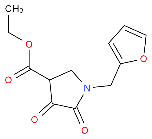 ethyl 1-(furan-2-ylmethyl)-4,5-dioxopyrrolidine-3-carboxylate_分子结构_CAS_142774-43-4