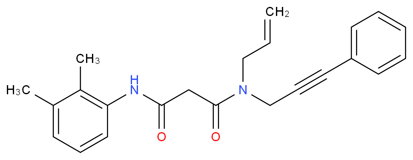 N-allyl-N'-(2,3-dimethylphenyl)-N-(3-phenylprop-2-yn-1-yl)malonamide_分子结构_CAS_)