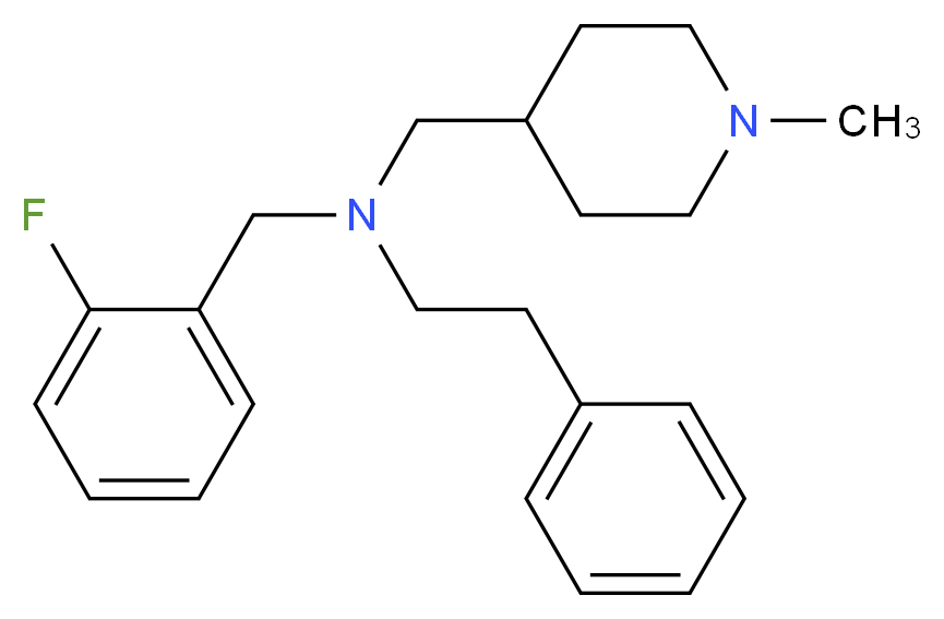 (2-fluorobenzyl)[(1-methyl-4-piperidinyl)methyl](2-phenylethyl)amine_分子结构_CAS_)