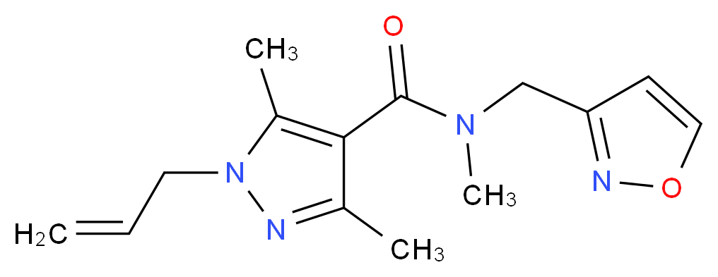 1-allyl-N-(3-isoxazolylmethyl)-N,3,5-trimethyl-1H-pyrazole-4-carboxamide_分子结构_CAS_)