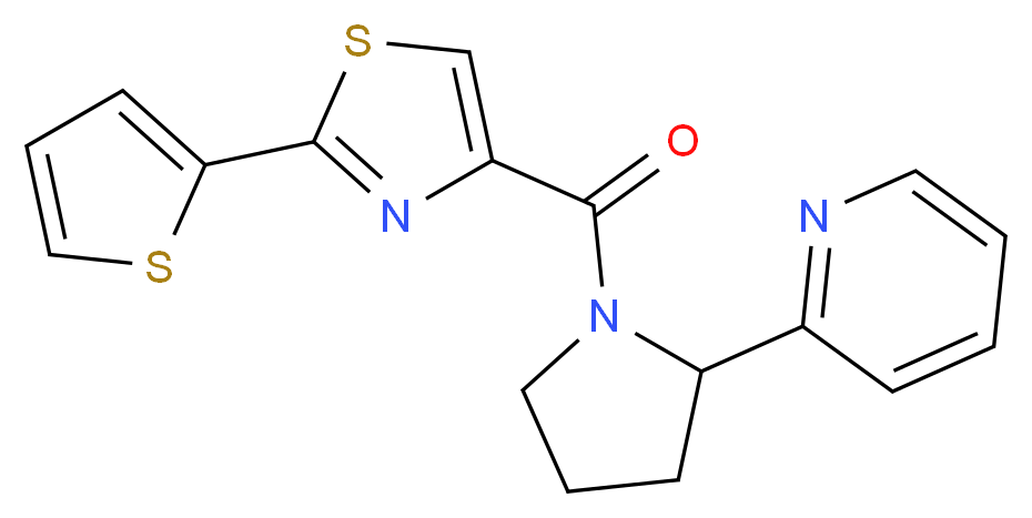 2-(1-{[2-(2-thienyl)-1,3-thiazol-4-yl]carbonyl}-2-pyrrolidinyl)pyridine_分子结构_CAS_)