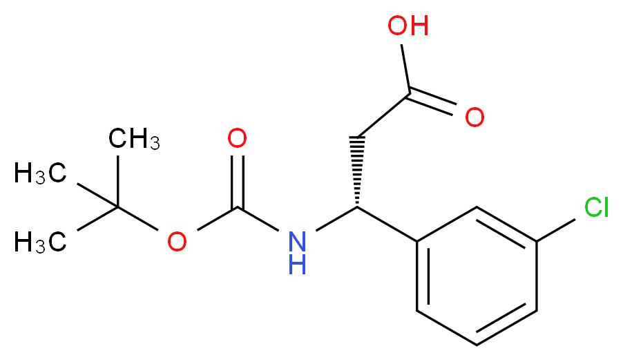 BOC-(R)-3-AMINO-3-(3-CHLORO-PHENYL)-PROPIONIC ACID_分子结构_CAS_500789-06-0)