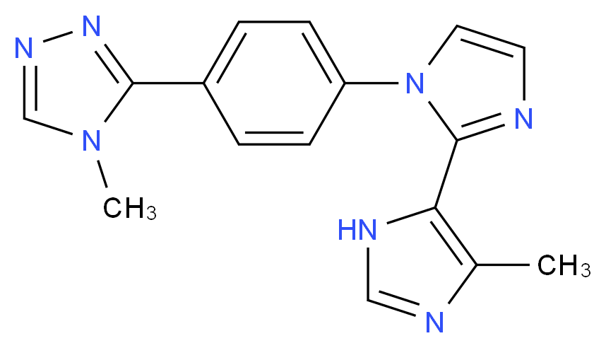 5'-methyl-1-[4-(4-methyl-4H-1,2,4-triazol-3-yl)phenyl]-1H,3'H-2,4'-biimidazole_分子结构_CAS_)