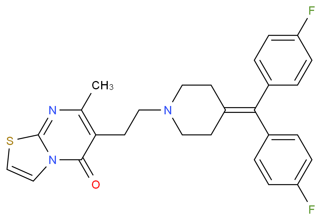 6-(2-{4-[bis(4-fluorophenyl)methylidene]piperidin-1-yl}ethyl)-7-methyl-5H-[1,3]thiazolo[3,2-a]pyrimidin-5-one_分子结构_CAS_87051-43-2