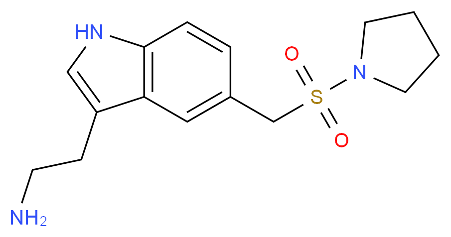 2-{5-[(pyrrolidine-1-sulfonyl)methyl]-1H-indol-3-yl}ethan-1-amine_分子结构_CAS_181178-24-5