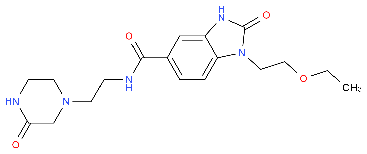1-(2-ethoxyethyl)-2-oxo-N-[2-(3-oxopiperazin-1-yl)ethyl]-2,3-dihydro-1H-benzimidazole-5-carboxamide_分子结构_CAS_)