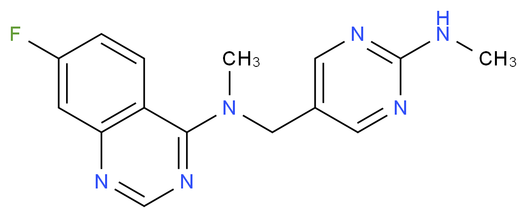 7-fluoro-N-methyl-N-{[2-(methylamino)pyrimidin-5-yl]methyl}quinazolin-4-amine_分子结构_CAS_)