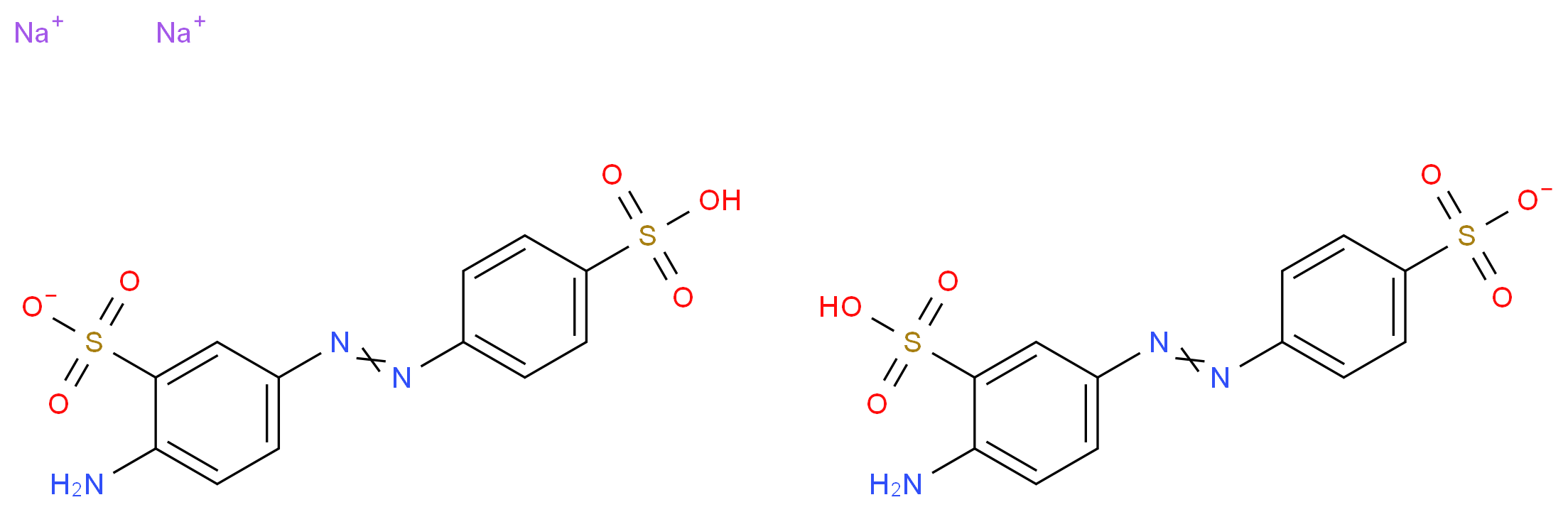 4-Amino-1,1′-azobenzene-3,4′-disulfonic acid monosodium salt_分子结构_CAS_74543-21-8)